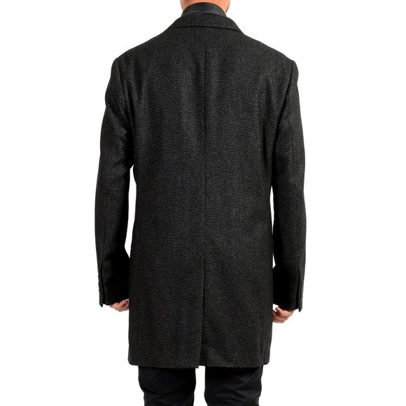 Hugo Boss Men's "Nadim4" Slim Fit Wool Two Tone Button Down Coat - Picture 3 of 8